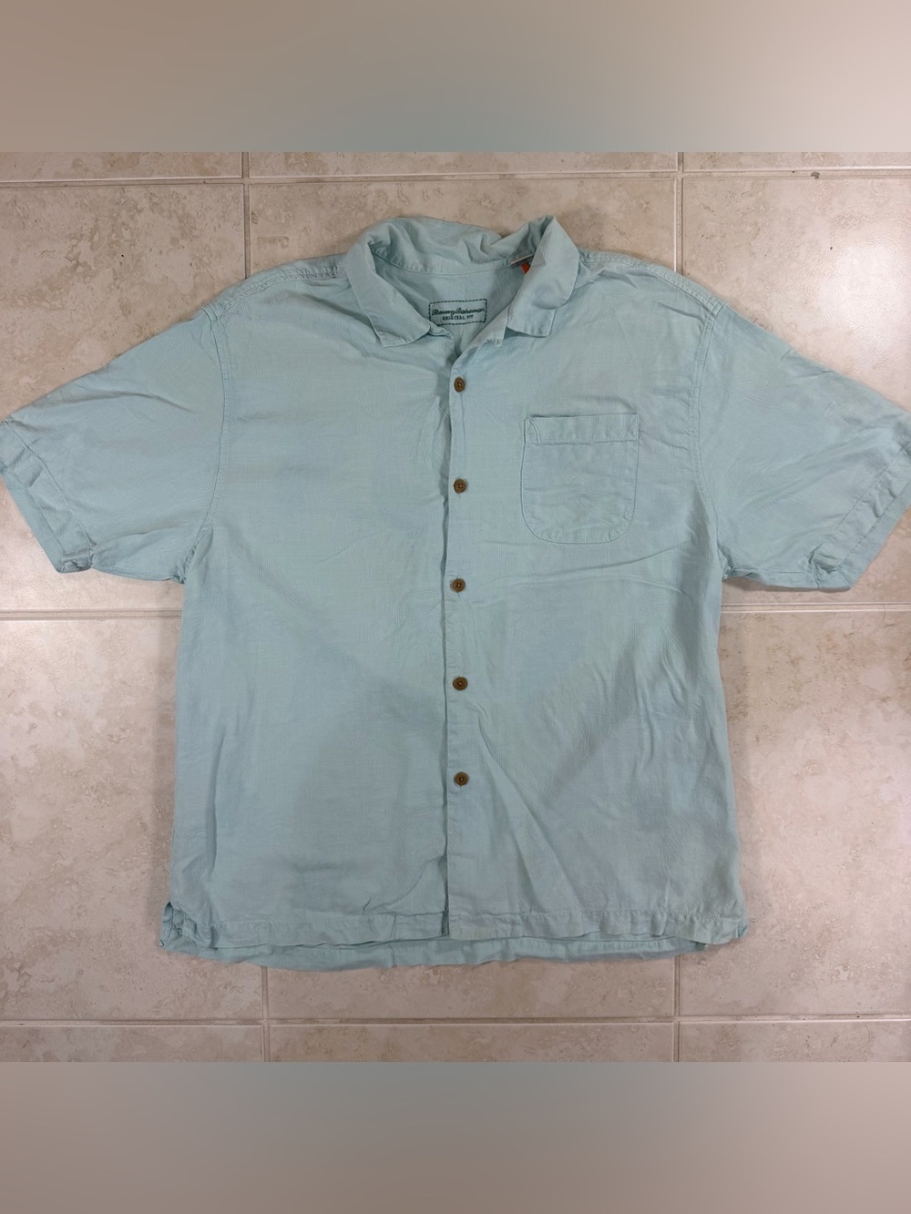 Tommy Bahama Men's Light Aqua Short-Sleeve Button-Down Shirt